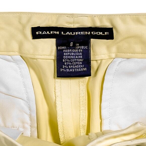 Ralph Lauren Golf Chino Pants Yellow Cotton Stretch Preppy Sporty Trousers 8 - Picture 3 of 9
